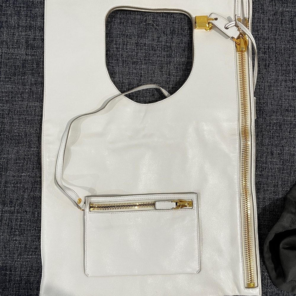 Tom Ford Alix Cream Leather and Gold Hardware!